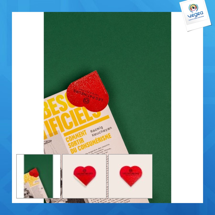 Marque-page coeur en bache recyclée