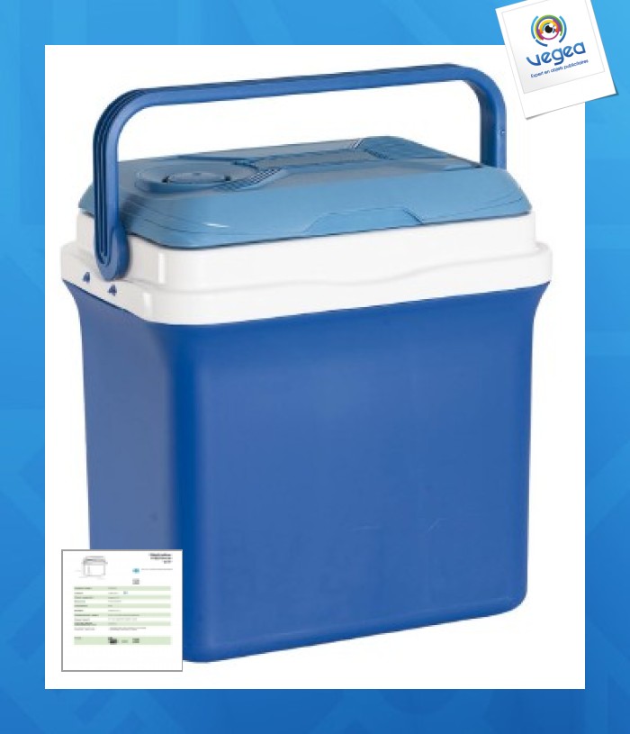 Glacière rigide personnalisée électrique fiesta 12v - sur allume-cigare uniquement !