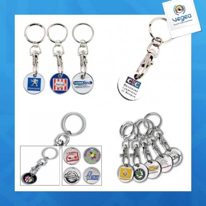 Porte-clés jeton avec logo métal