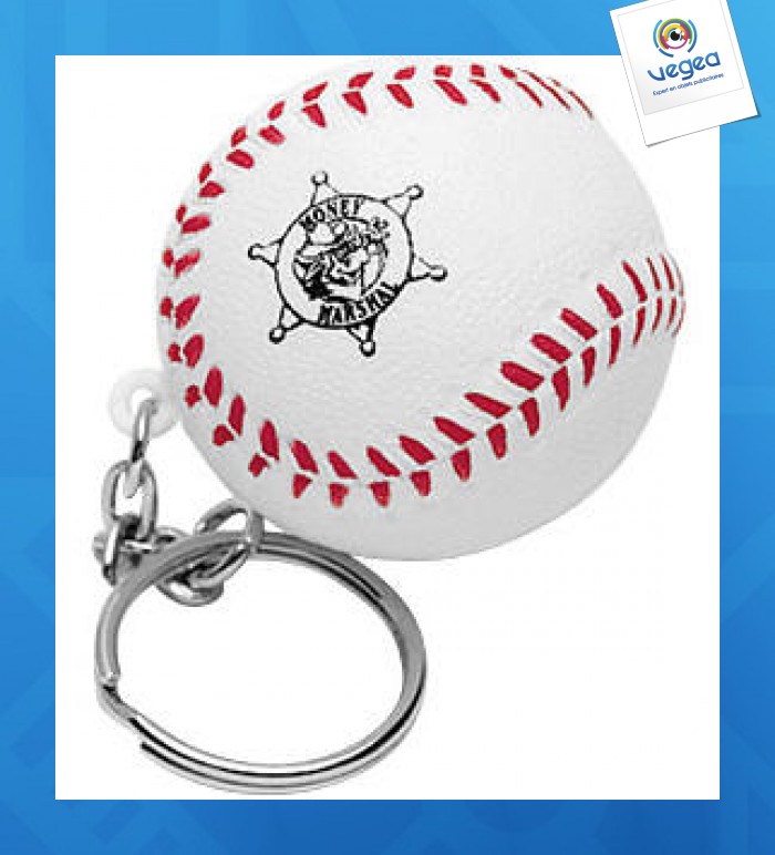 Porte-clés personnalisé base-ball anti-stress