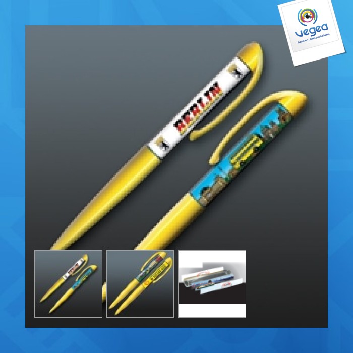 Stylo design avec logo avec insert flottant