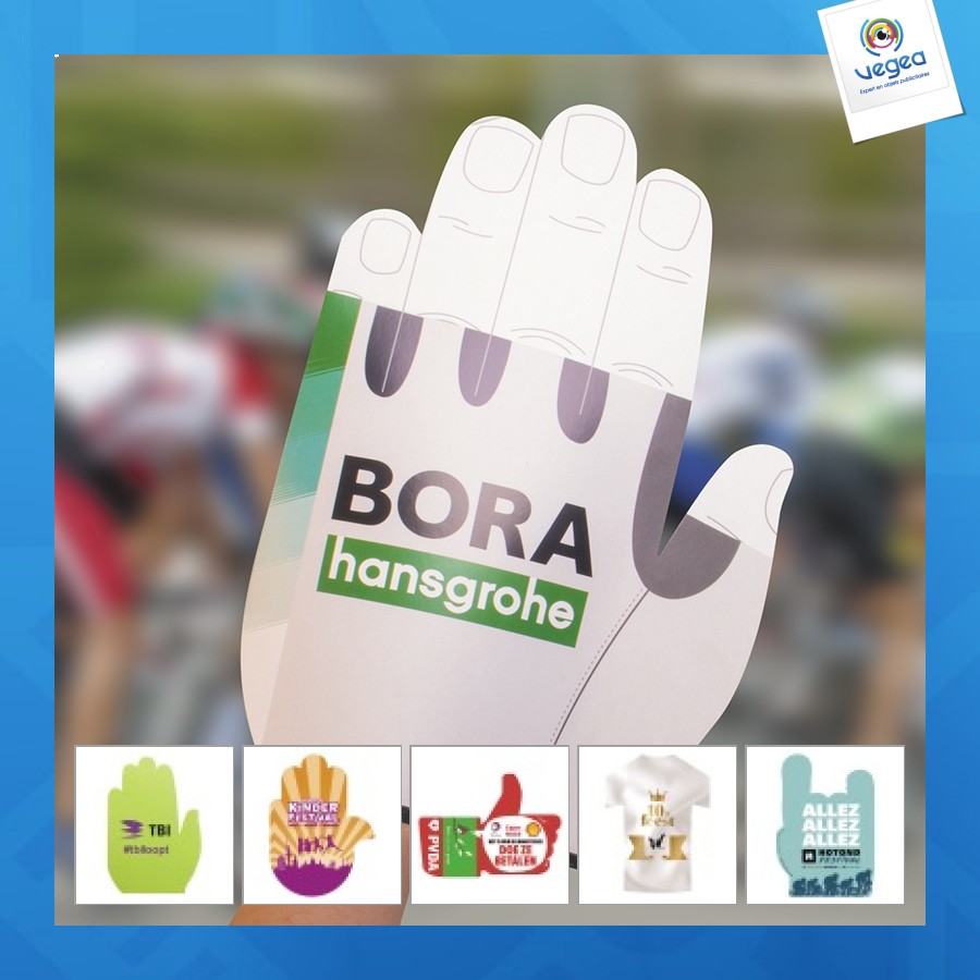 Main de supporter publicitaire en carton 23x34cm