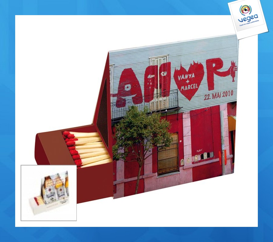 Boîte personnalisée de 55 allumettes maison