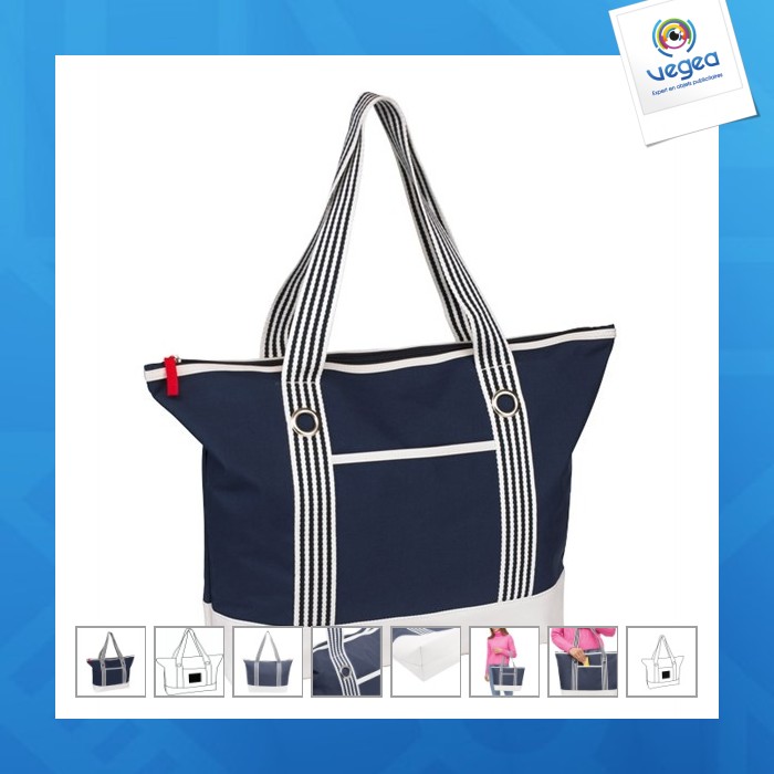 Sac de plage publicitaire avec fermeture éclair