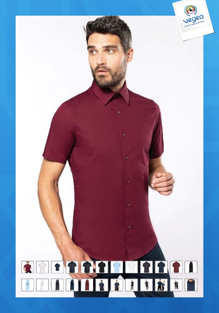 Chemise personnalisable mc stretch