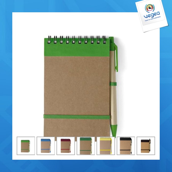 Carnet à spirale personnalisable en carton et papier recyclés