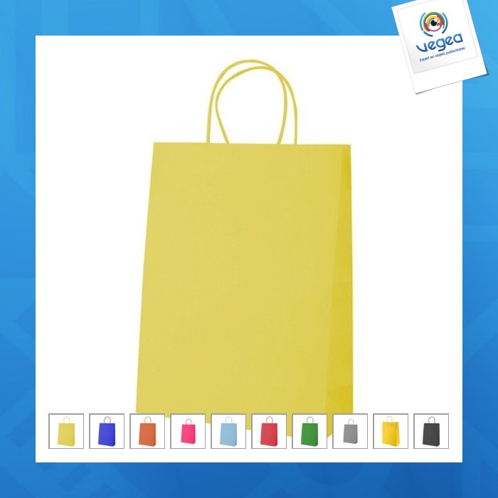 Sac en papier personnalisé couleur vive 240x100x310mm