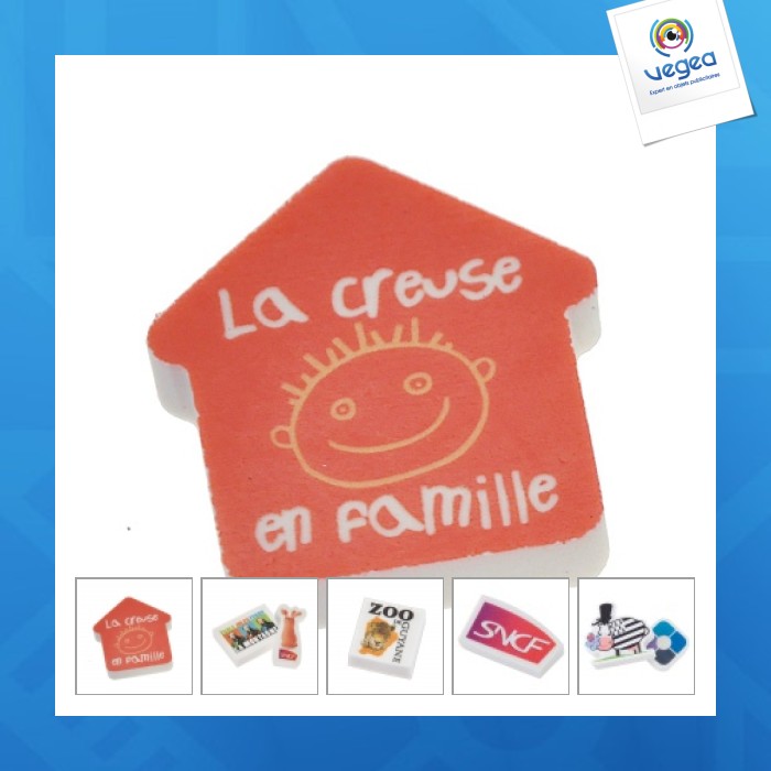Gomme publicitaire à la forme