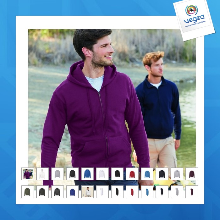 Sweat publicitaire capuche grand zip 280