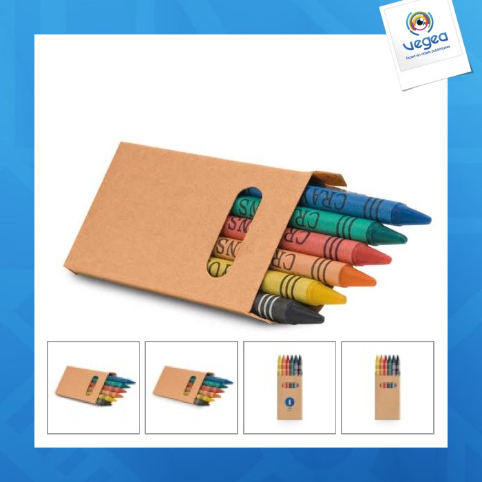 Boîte avec 6 crayons de cire