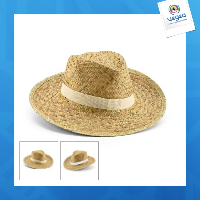 Chapeau de paille personnalisable naturel