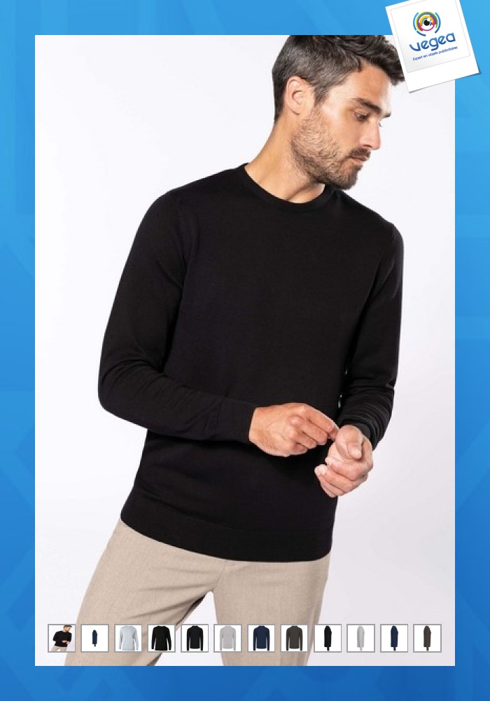Pull publicitaire col rond kariban