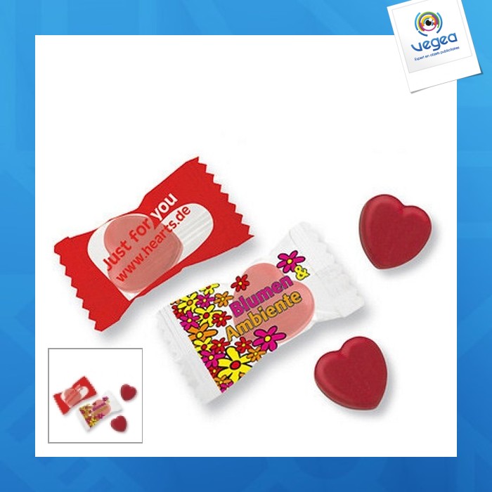 1kg de bonbons cerise en forme de coeur