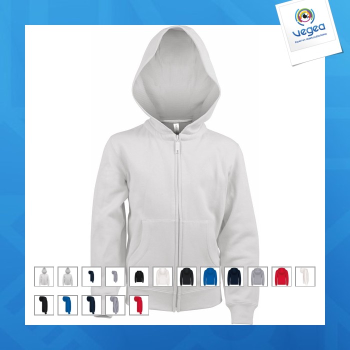 Sweat-shirt capuche zippé enfant kariban