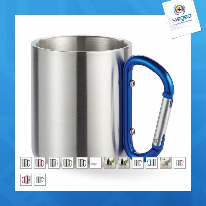 Mug promotionnel acier et anse mousqueton