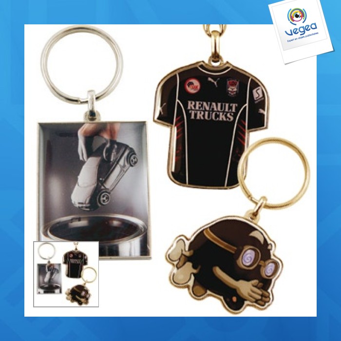 Porte-clés métal promotionnel quadri premium 30mm