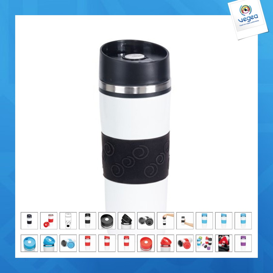 Mug isotherme publicitaire bicolore