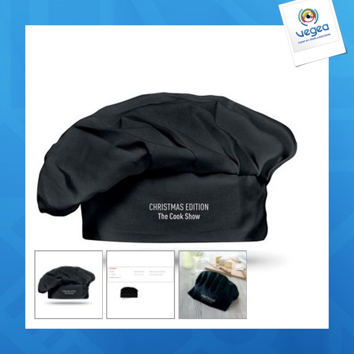 Toque publicitaire de chef en coton 130g/m²