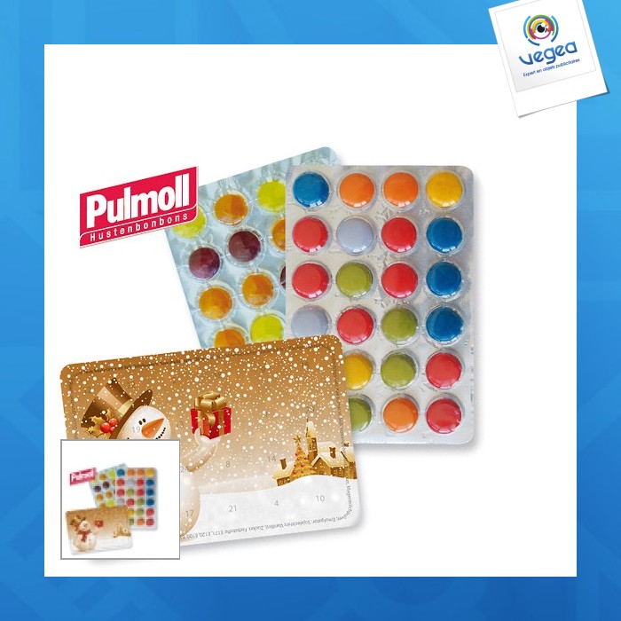 Le plus petit calendrier de l'avent publicitaire du monde motifs standard avec pulmoll