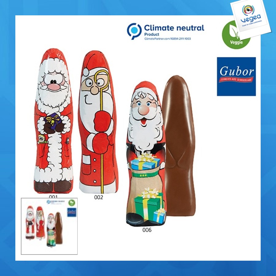 Père noël en chocolat personnalisable mini «motifs standards»