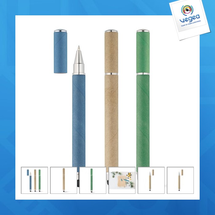 Stylo bille publicitaire en papier kraft et abs