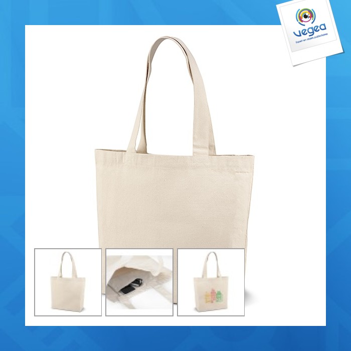 Sac coton publicitaire canvas 45x38cm avec soufflet