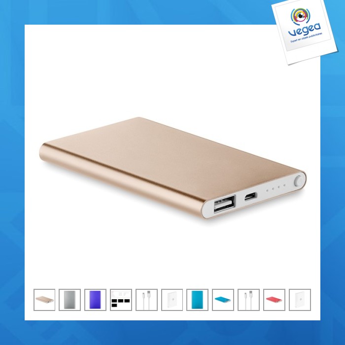 Powerbank avec logo ultra plat 4000 mah 5v