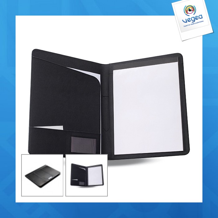 A4 Size Black Leather Conference Folder, Black Leather Folder A4