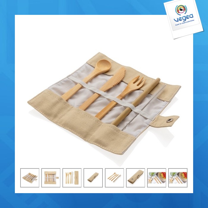 Bamboo cutlery set Sustainable cover