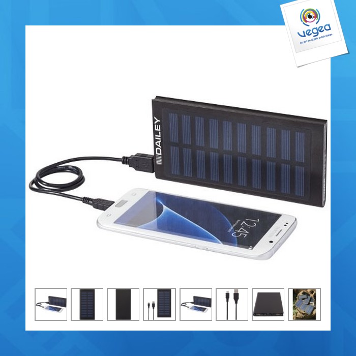 Batterie de secours personnalisable solaire 8000 mah Batterie, powerbank ou chargeur solaire