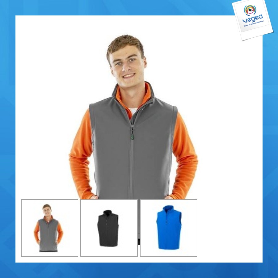 Bodywarmer softshell homme en polyester recyclé Bodywarmer softshell homme en polyester recyclé