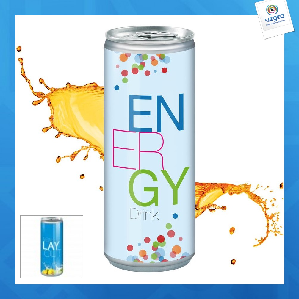 Canette, Cadeau d'entreprise, Boisson énergétique publicitaire - energy  drink 25cl
