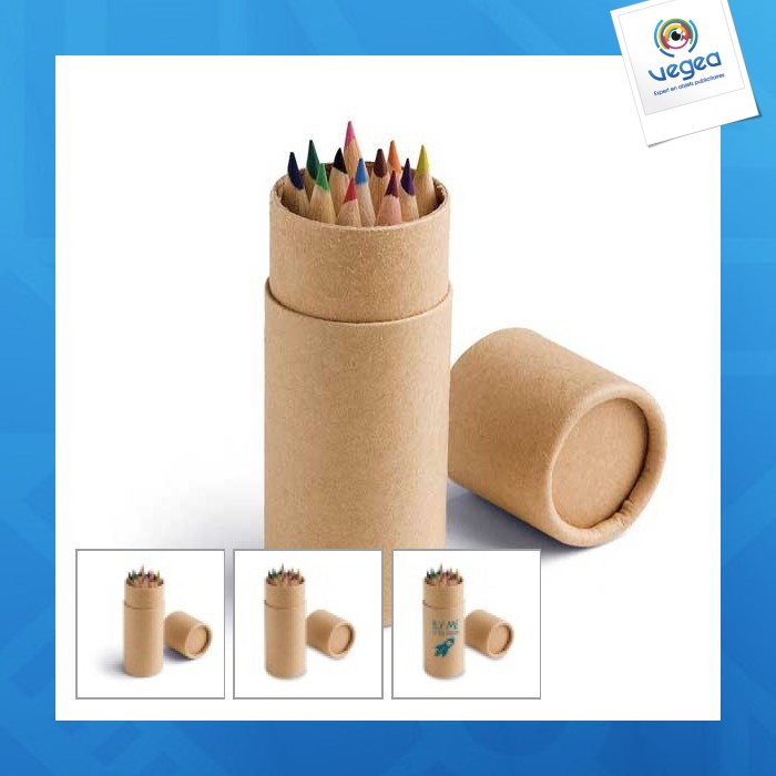 Boîte avec 12 crayons de couleur personnalisables Crayon de couleur