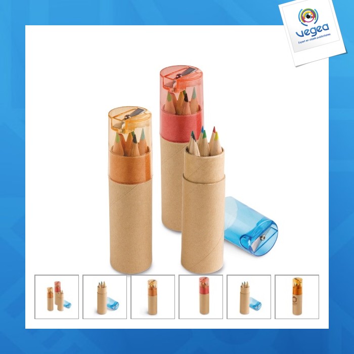 Boîte avec 6 crayons de couleur personnalisables