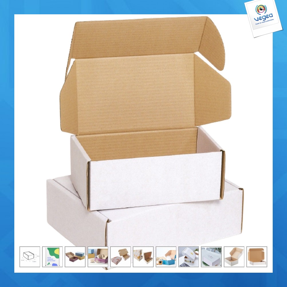 Boîte d'expédition 1 avec logo 11x14x8cm Boîte d'expédition 1 avec logo 11x14x8cm