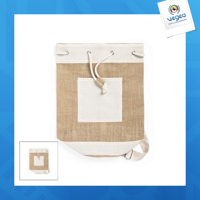 Bolsa de viaje pequeña - baluchon en yute personalizable | Bolsas de lona |  Los alrededores del viaje | Goodies