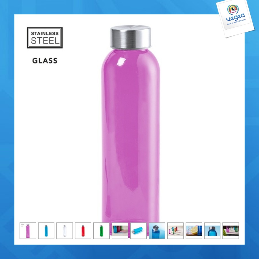 Botella de vidrio de promoción de 50cl de color Botella de vidrio