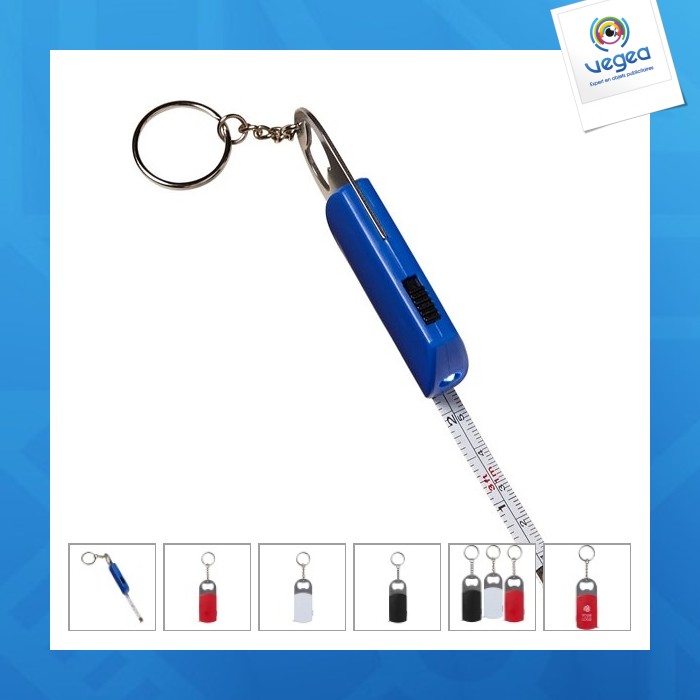 Bottle opener key ring, tape measure and lamp bottle opener