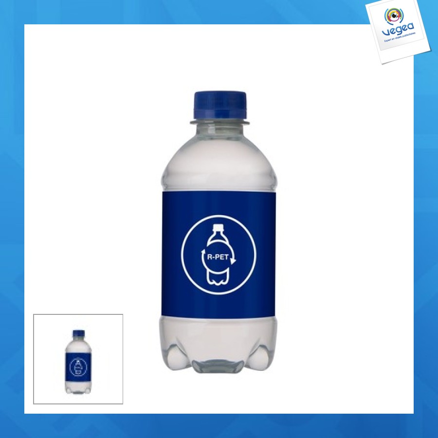 Bouteille d'eau personnalisable 33cl bleue Bouteille d'eau personnalisable 33cl bleue