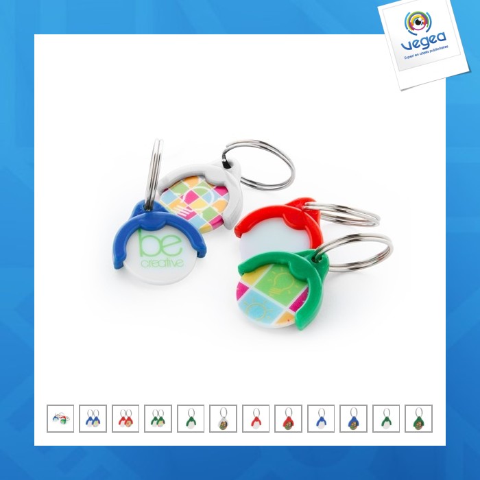 Caddy-token-schlüsselanhänger mit vierfarbigem druck Token-Schlüsselanhänger