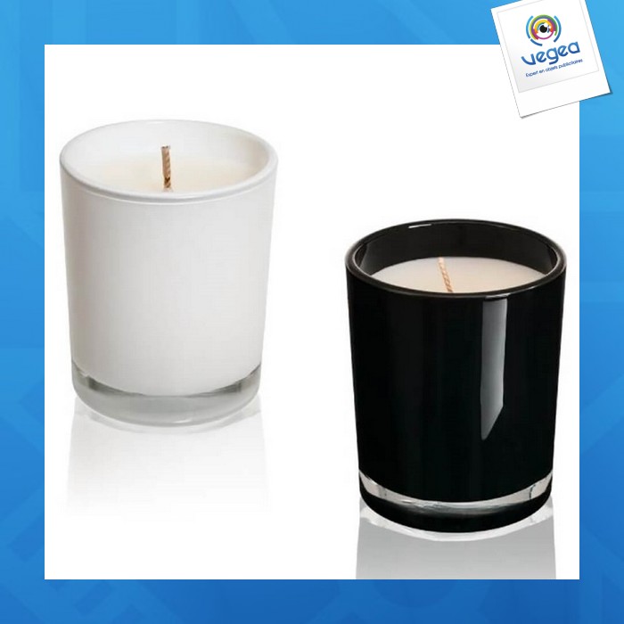 Candle 9cl black or white glass