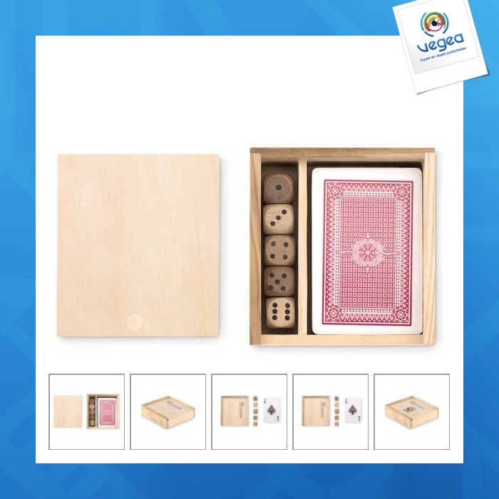 Cartes à jouer personnalisées et 5 dés Cartes à jouer personnalisées et 5 dés