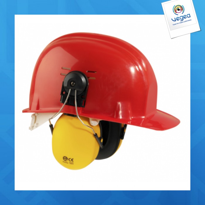 Casque de chantier, Cadeau d'affaires, Casque de chantier personnalisé  avec casque anti-bruit