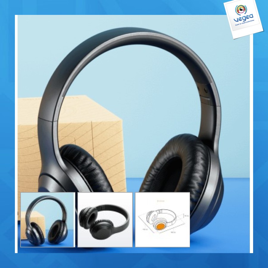 Casque publicitaire sans fil recyclé