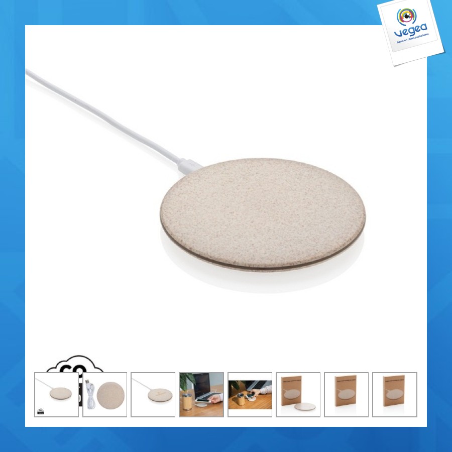 Chargeur à induction personnalisé 5w en fibre de paille Chargeur à induction personnalisé 5w en fibre de paille