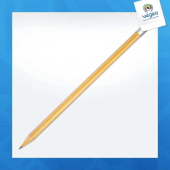 Crayon de bois en papier recyclé avec gomme publicitaire personnalisé