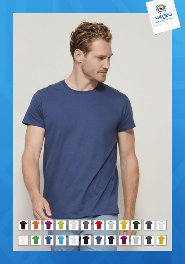 Crusader men - camiseta hombre cuello redondo entallada Camiseta de algodón orgánico