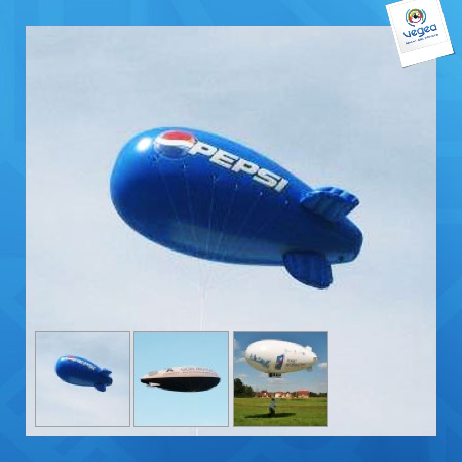 Dirigeable helium publicitaire simple 5m ballon dirigeable hélium