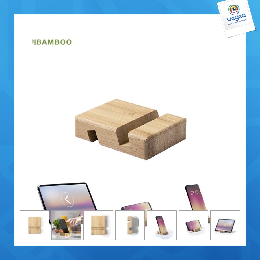 Doppelt gekerbte bambusauflage Halterung für ein Touchscreen-Tablet