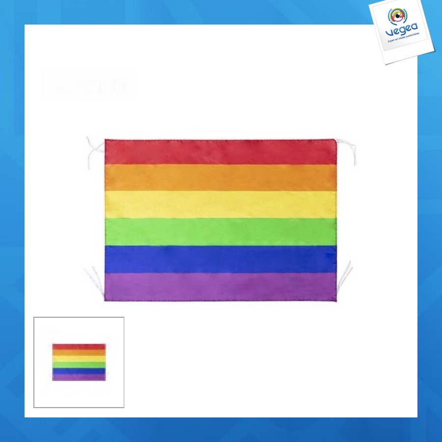 Drapeau arc en ciel personnalisable | Objet publicitaire | 00053V0173516
